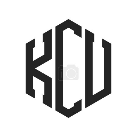 Téléchargez les illustrations : Conception de logo KCU. Lettre initiale Logo monogramme KCU en forme d'hexagone - en licence libre de droit