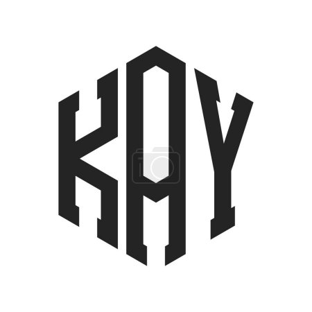 Téléchargez les illustrations : KAY Logo Design. Lettre initiale Logo monogramme KAY en forme d'hexagone - en licence libre de droit