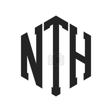 NTH Logo Design. Anfangsbuchstabe NTH Monogramm Logo mit Hexagon-Form