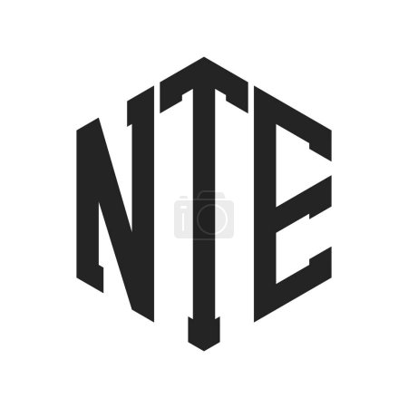 Conception de logo NTE. Lettre initiale Logo monogramme NTE en forme d'hexagone