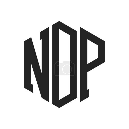 Ilustración de Diseño de Logo NDP. Logo inicial del monograma del NDP de la letra usando la forma del hexágono - Imagen libre de derechos