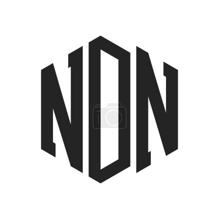 Illustration for NDN Logo Design. Initial Letter NDN Monogram Logo using Hexagon shape - Royalty Free Image