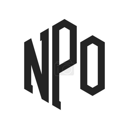 Diseño de Logo de NPO. Logo inicial del monograma de la NPO de la letra usando la forma del hexágono