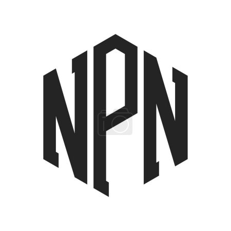 Téléchargez les illustrations : NPN Logo Design. Initial Letter NPN Monogram Logo using Hexagon shape - en licence libre de droit