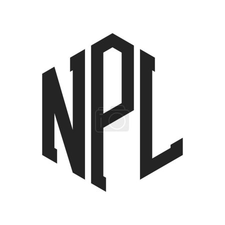 Illustration for NPL Logo Design. Initial Letter NPL Monogram Logo using Hexagon shape - Royalty Free Image