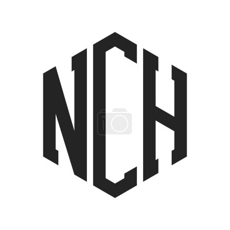 Téléchargez les illustrations : Conception de logo NCH. Lettre initiale Logo monogramme NCH en forme d'hexagone - en licence libre de droit