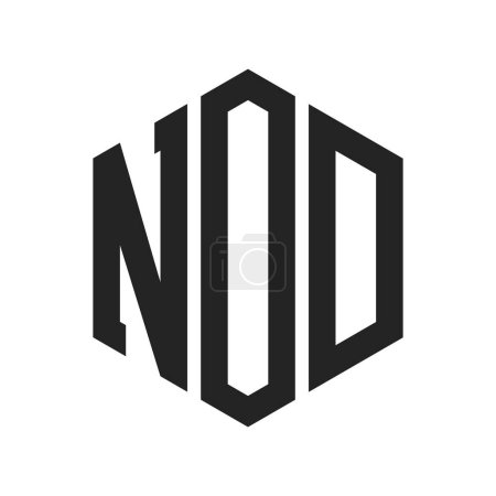 NOD Logo Design. Anfangsbuchstabe NOD Monogramm Logo mit Hexagon-Form