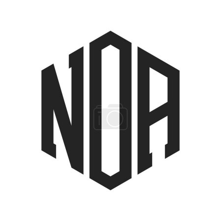 NOA Logo Design. Initial Letter NOA Monogram Logo using Hexagon shape