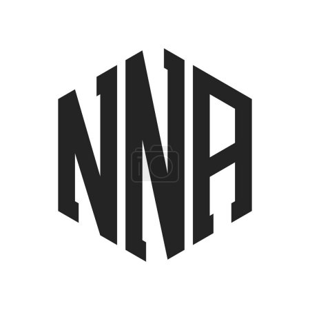 Diseño de Logo NNA. Logo inicial de la carta NNA Monogram usando la forma del hexágono