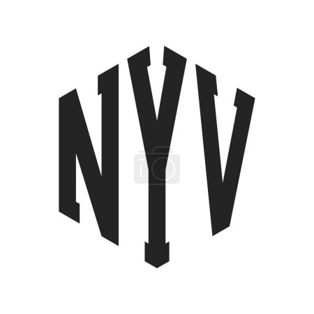 Ilustración de Diseño de Logo NYV. Logo inicial del monograma NYV con forma de hexágono - Imagen libre de derechos