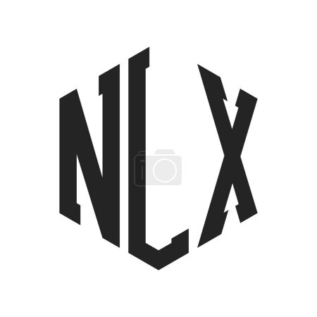 Téléchargez les illustrations : Conception de logo NLX. Lettre initiale Logo monogramme NLX en forme d'hexagone - en licence libre de droit