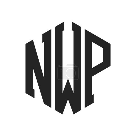 Diseño de Logo NWP. Logo inicial del monograma de la carta NWP usando la forma del hexágono