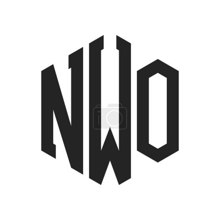 NWO Logo Design. Anfangsbuchstabe NWO Monogramm Logo mit Hexagon-Form