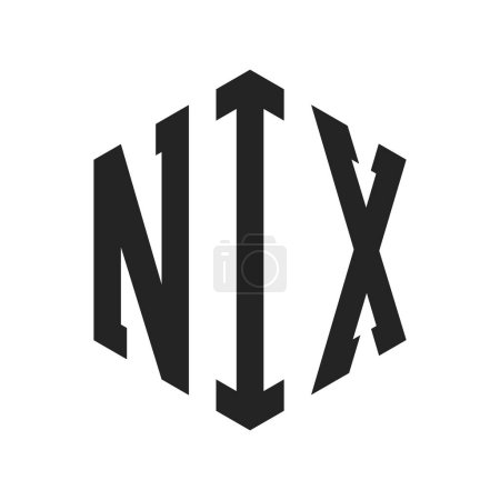 Conception de logo NIX. Lettre initiale NIX Monogram Logo utilisant la forme hexagonale