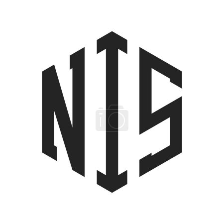 NIS Logo Design. Anfangsbuchstabe NIS-Monogramm-Logo mit Hexagon-Form