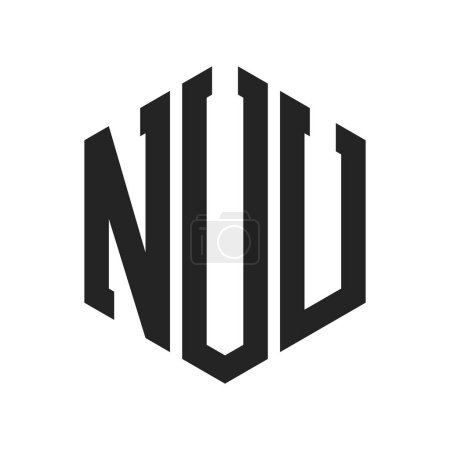 Téléchargez les illustrations : NUU Logo Design. Lettre initiale NUU Monogram Logo utilisant la forme hexagonale - en licence libre de droit