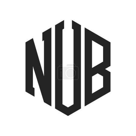 Conception de logo NUB. Lettre initiale NUB Monogram Logo utilisant la forme hexagonale