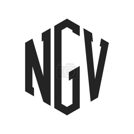 NGV Logo Design. Initial Letter NGV Monogram Logo using Hexagon shape