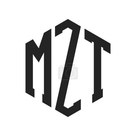 Téléchargez les illustrations : Conception de logo MZT. Lettre initiale logo monogramme MZT en utilisant la forme hexagonale - en licence libre de droit