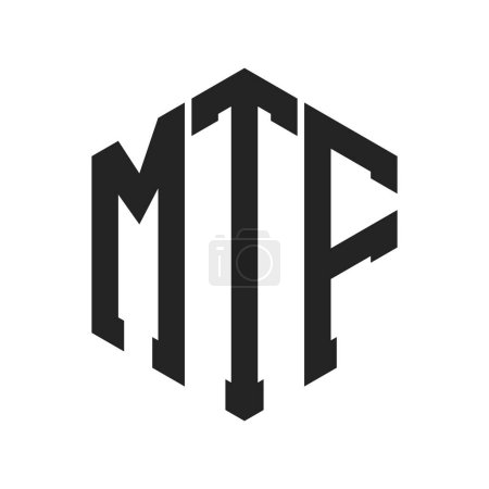 MTF Logo Design. Anfangsbuchstabe MTF Monogramm Logo mit Hexagon-Form