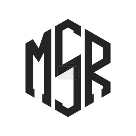 MSR Logo Design. Anfangsbuchstabe MSR Monogramm Logo mit Hexagon-Form