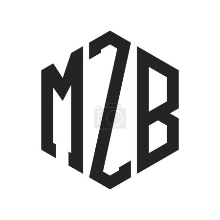Téléchargez les illustrations : Conception de logo MZB. Lettre initiale logo monogramme MZB en utilisant la forme hexagonale - en licence libre de droit