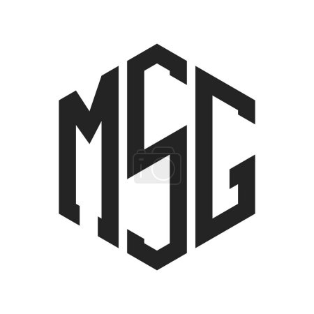 Téléchargez les illustrations : Conception de logo MSG. Lettre initiale MSG Monogram Logo utilisant la forme de l'hexagone - en licence libre de droit