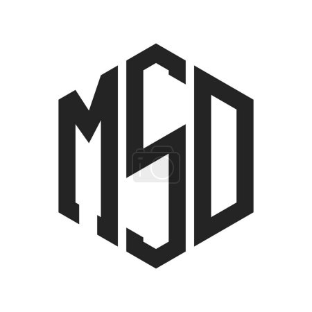 MSD Logo Design. Initial Letter MSD Monogram Logo using Hexagon shape