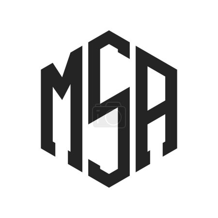 MSA Logo Design. Anfangsbuchstabe MSA Monogramm Logo mit Hexagon-Form