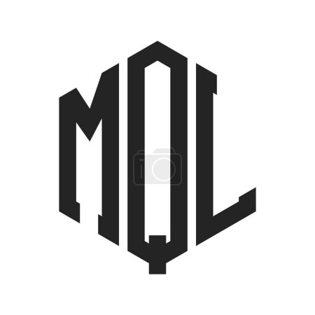 Conception de logo MQL. Lettre initiale Logo monogramme MQL en forme d'hexagone