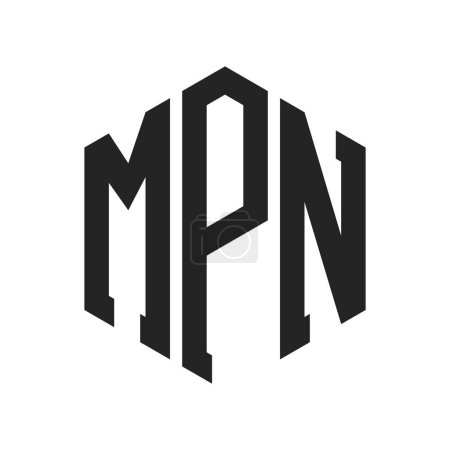 Ilustración de MPN Logo Design. Initial Letter MPN Monogram Logo using Hexagon shape - Imagen libre de derechos