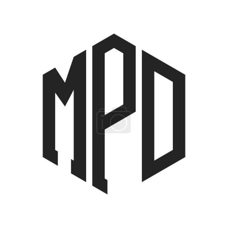 MPD Logo Design. Initial Letter MPD Monogram Logo mit Hexagon-Form