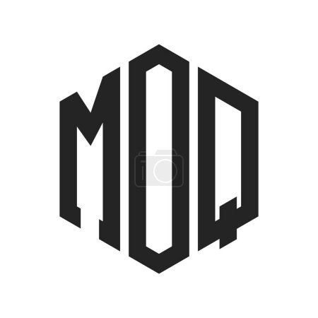 MOQ Logo Design. Initial Letter MOQ Monogram Logo mit Sechseck-Form