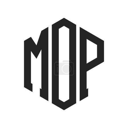 MOP Logo Design. Initial Letter MOP Monogram Logo using Hexagon shape