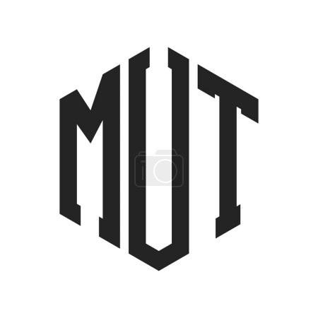 MUT Logo Design. Initial Letter MUT Monogram Logo using Hexagon shape