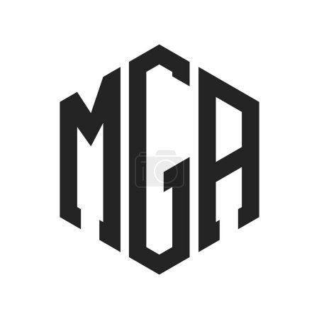 Conception de logo MGA. Lettre initiale MGA Monogram Logo en utilisant la forme hexagonale