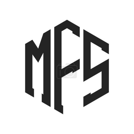 Ilustración de Diseño de Logo MFS. Logo inicial del monograma de la letra MFS usando la forma del hexágono - Imagen libre de derechos