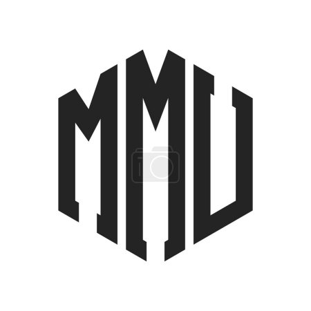 MMU Logo Design. Anfangsbuchstabe MMU Monogramm Logo mit Hexagon-Form