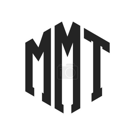 MMT Logo Design. Initial Letter MMT Monogram Logo using Hexagon shape