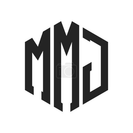 MMJ Logo Design. Anfangsbuchstabe MMJ Monogramm Logo mit Hexagon-Form