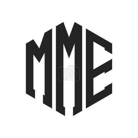 MME Logo Design. Initial Letter MME Monogram Logo mit Hexagon-Form