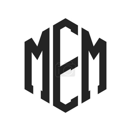 MEM Logo Design. Anfangsbuchstabe MEM-Monogramm-Logo mit Hexagon-Form