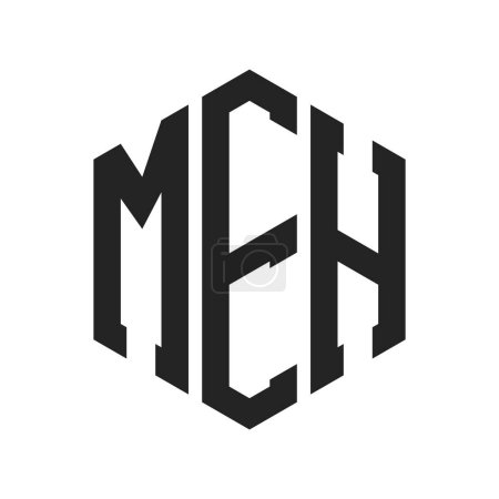 MEH Logo Design. Initial Letter MEH Monogram Logo using Hexagon shape