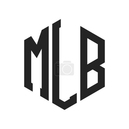 Conception de logo MLB. Lettre initiale Logo monogramme MLB en forme d'hexagone