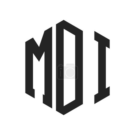 Téléchargez les illustrations : Conception de logo MDI. Lettre initiale logo monogramme MDI en utilisant la forme hexagonale - en licence libre de droit