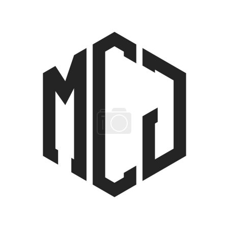 MCJ Logo Design. Lettre initiale MCJ Monogram Logo utilisant la forme hexagonale