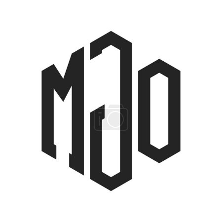 Ilustración de Diseño de Logo MJO. Letra inicial MJO Monogram Logo usando la forma del hexágono - Imagen libre de derechos