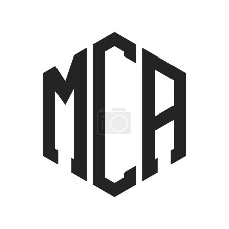 Ilustración de Diseño de Logo MCA. Logo inicial del monograma de la letra MCA usando la forma del hexágono - Imagen libre de derechos