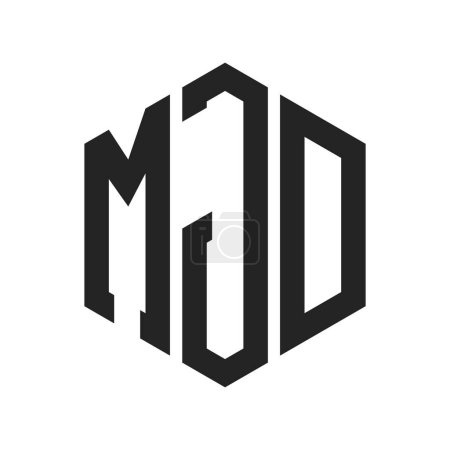 MJD Logo Design. Initial Letter MJD Monogram Logo using Hexagon shape