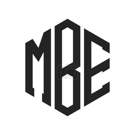 MBE Logo Design. Anfangsbuchstabe MBE Monogramm Logo mit Hexagon-Form